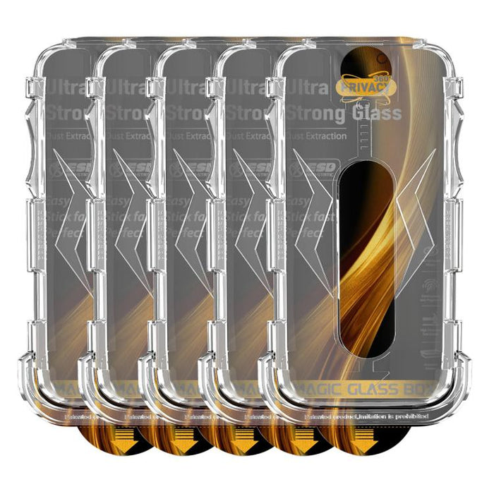 5 unidades de película de vidrio templado de privacidad 360 para caja a prueba de polvo de fácil instalación, For iPhone 17e / 16e / 14 / 13 Pro, For iPhone 17 Pro Max, For iPhone 17 Pro, For iPhone 17 / 16 Pro, For iPhone Air, For iPhone 16 Pro Max   ...