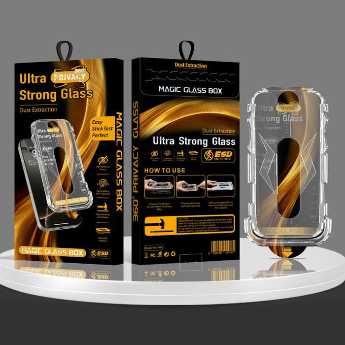 5 unidades de película de vidrio templado de privacidad 360 para caja a prueba de polvo de fácil instalación, For iPhone 17e / 16e / 14 / 13 Pro, For iPhone 17 Pro Max, For iPhone 17 Pro, For iPhone 17 / 16 Pro, For iPhone Air, For iPhone 16 Pro Max   ...
