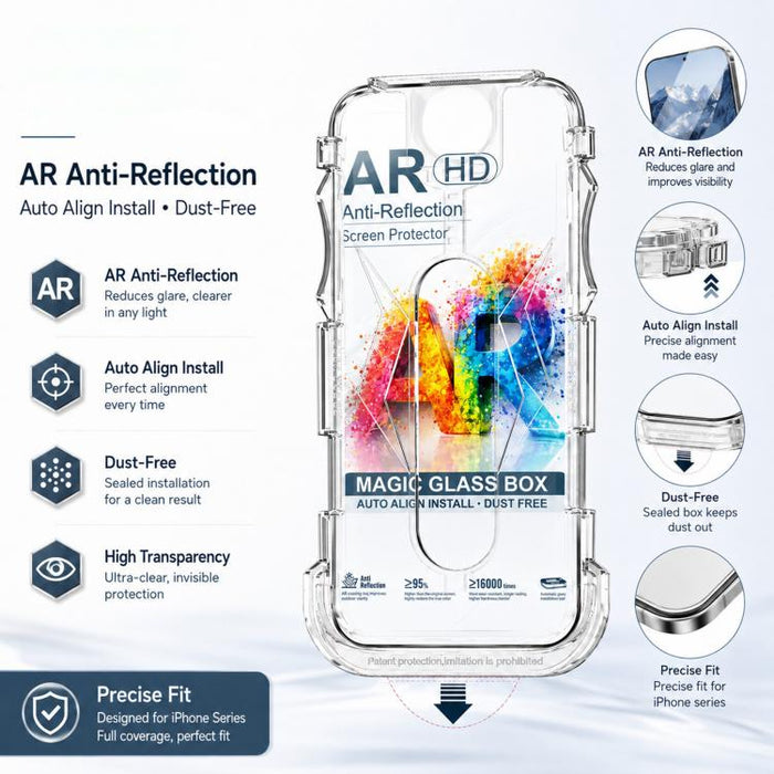 5 unidades de película protectora de vidrio templado AR HD a prueba de polvo de fácil instalación con película para lente, For iPhone 17e / 16e, For iPhone 17 Pro Max, For iPhone 17 Pro, For iPhone 17, For iPhone Air, For iPhone 16 Pro Max             ...