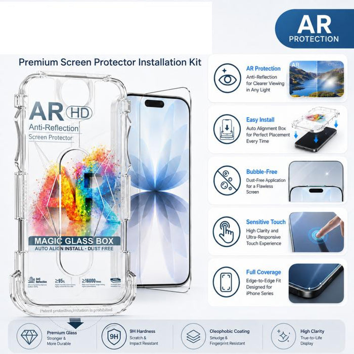 5 unidades de película protectora de vidrio templado AR HD a prueba de polvo de fácil instalación con película para lente, For iPhone 17e / 16e, For iPhone 17 Pro Max, For iPhone 17 Pro, For iPhone 17, For iPhone Air, For iPhone 16 Pro Max             ...