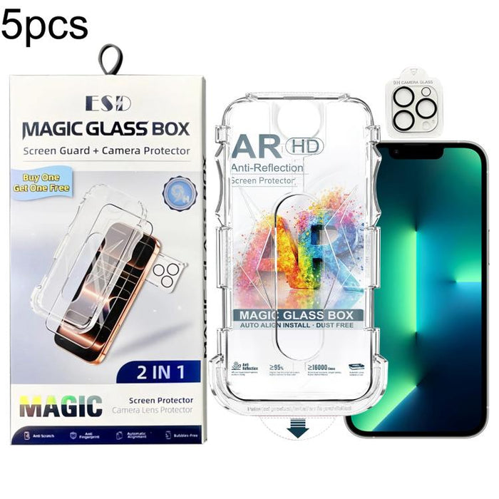 5 unidades de película protectora de vidrio templado AR HD a prueba de polvo de fácil instalación con película para lente, For iPhone 17e / 16e, For iPhone 17 Pro Max, For iPhone 17 Pro, For iPhone 17, For iPhone Air, For iPhone 16 Pro Max             ...