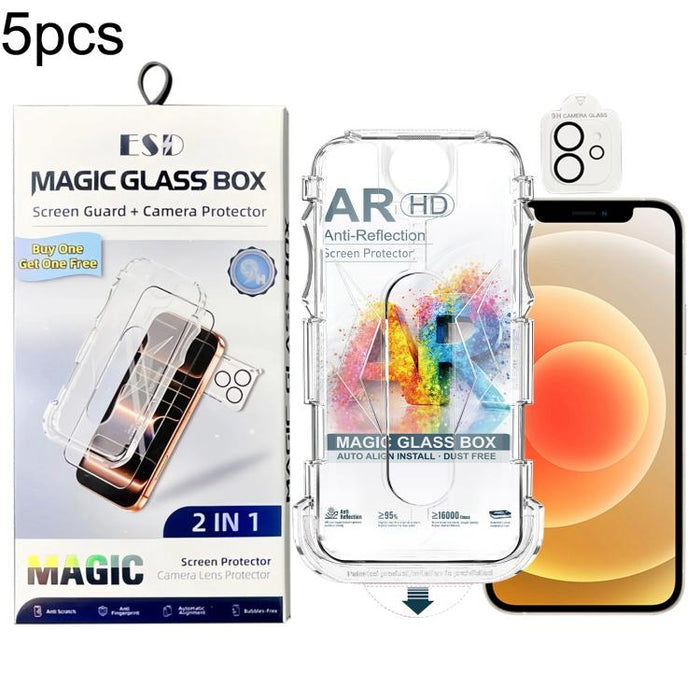 5 unidades de película protectora de vidrio templado AR HD a prueba de polvo de fácil instalación con película para lente, For iPhone 17e / 16e, For iPhone 17 Pro Max, For iPhone 17 Pro, For iPhone 17, For iPhone Air, For iPhone 16 Pro Max             ...