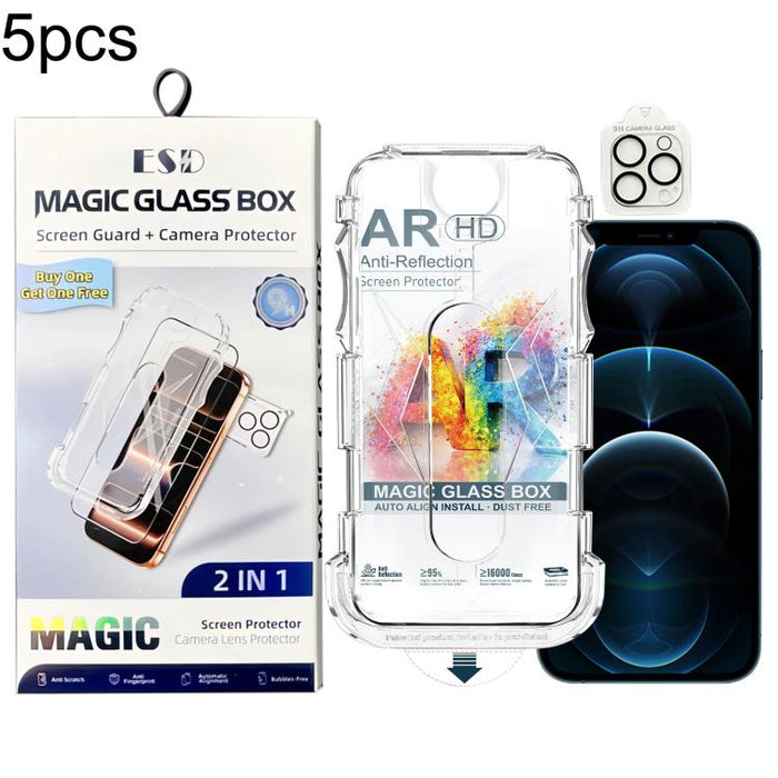 5 unidades de película protectora de vidrio templado AR HD a prueba de polvo de fácil instalación con película para lente, For iPhone 17e / 16e, For iPhone 17 Pro Max, For iPhone 17 Pro, For iPhone 17, For iPhone Air, For iPhone 16 Pro Max             ...