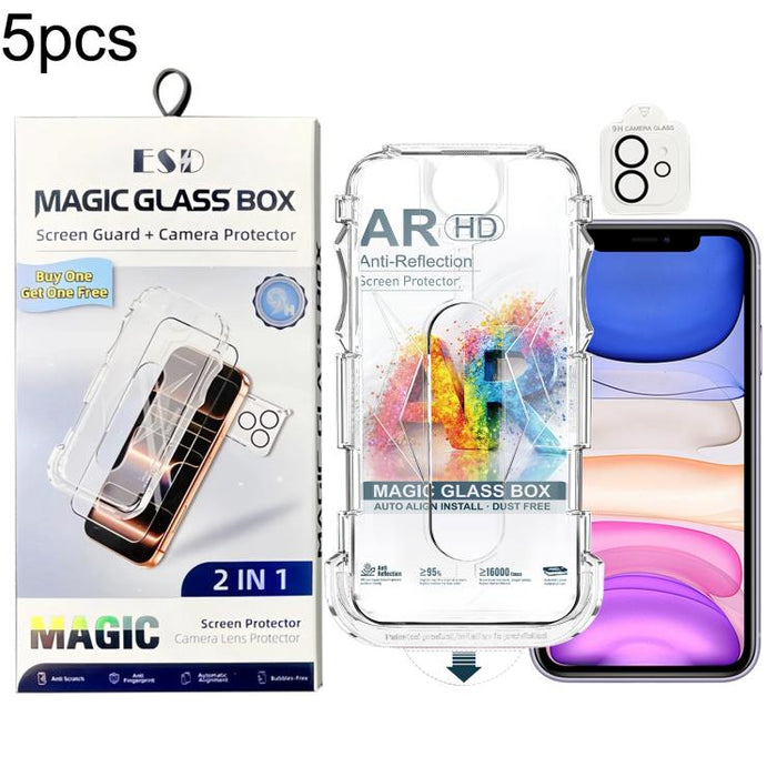 5 unidades de película protectora de vidrio templado AR HD a prueba de polvo de fácil instalación con película para lente, For iPhone 17e / 16e, For iPhone 17 Pro Max, For iPhone 17 Pro, For iPhone 17, For iPhone Air, For iPhone 16 Pro Max             ...