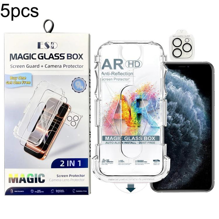 5 unidades de película protectora de vidrio templado AR HD a prueba de polvo de fácil instalación con película para lente, For iPhone 17e / 16e, For iPhone 17 Pro Max, For iPhone 17 Pro, For iPhone 17, For iPhone Air, For iPhone 16 Pro Max             ...