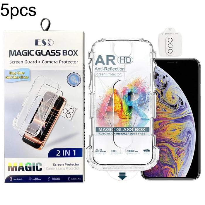5 unidades de película protectora de vidrio templado AR HD a prueba de polvo de fácil instalación con película para lente, For iPhone 17e / 16e, For iPhone 17 Pro Max, For iPhone 17 Pro, For iPhone 17, For iPhone Air, For iPhone 16 Pro Max             ...