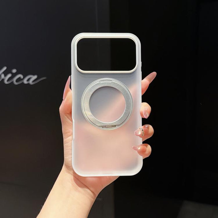 Funda para teléfono Cloud Edge flotante semitransparente mate con soporte magnético giratorio, For iPhone 17 Pro Max, For iPhone 17 Pro
