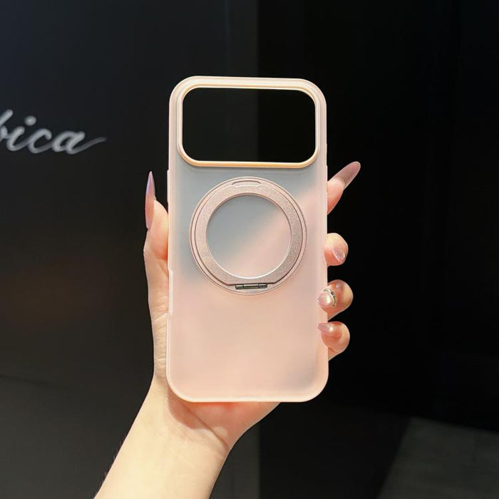 Funda para teléfono Cloud Edge flotante semitransparente mate con soporte magnético giratorio, For iPhone 17 Pro Max, For iPhone 17 Pro