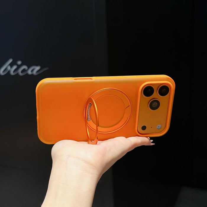 Funda para teléfono Cloud Edge flotante semitransparente mate con soporte magnético giratorio, For iPhone 17 Pro Max, For iPhone 17 Pro