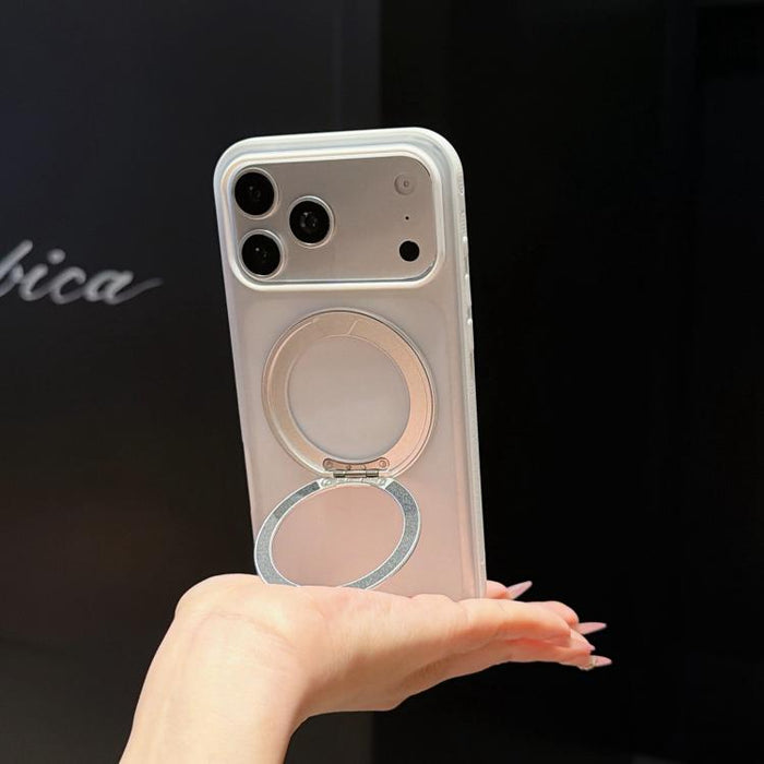 Funda para teléfono Cloud Edge flotante semitransparente mate con soporte magnético giratorio, For iPhone 17 Pro Max, For iPhone 17 Pro