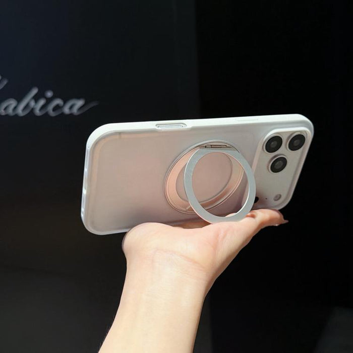 Funda para teléfono Cloud Edge flotante semitransparente mate con soporte magnético giratorio, For iPhone 17 Pro Max, For iPhone 17 Pro