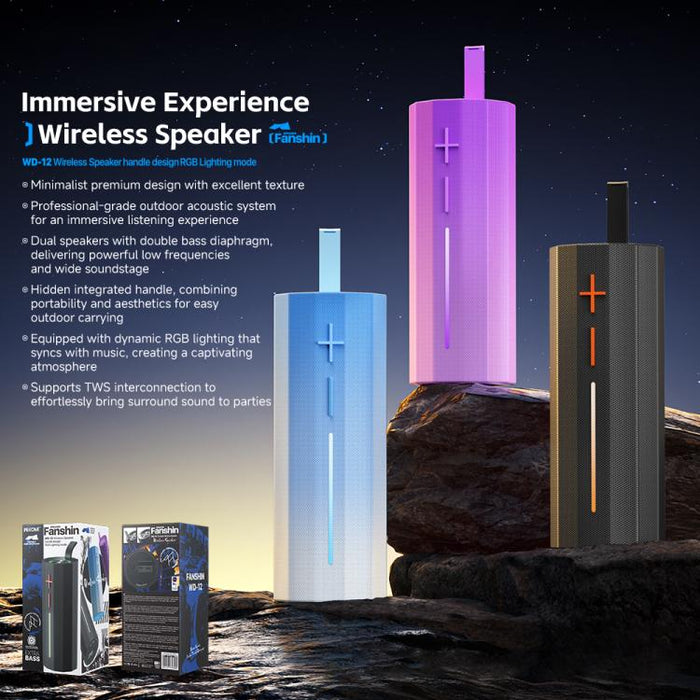 Altavoz Bluetooth inalámbrico portátil WK WD-12 con diseño de cielo estrellado
