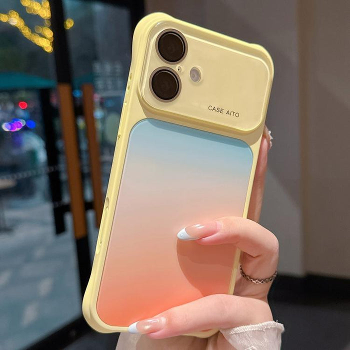 Funda para teléfono con ventana grande, airbag en las cuatro esquinas y diseño degradado, con protector de lente., For iPhone 17 Pro Max, For iPhone 17 Pro, For iPhone 17, For iPhone 16 Pro Max, For iPhone 16 Pro, For iPhone 16, For iPhone 15 Pro Max  ...