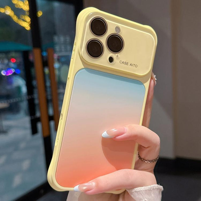 Funda para teléfono con ventana grande, airbag en las cuatro esquinas y diseño degradado, con protector de lente., For iPhone 17 Pro Max, For iPhone 17 Pro, For iPhone 17, For iPhone 16 Pro Max, For iPhone 16 Pro, For iPhone 16, For iPhone 15 Pro Max  ...