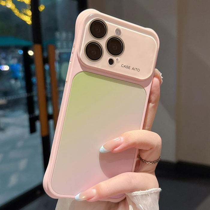 Funda para teléfono con ventana grande, airbag en las cuatro esquinas y diseño degradado, con protector de lente., For iPhone 17 Pro Max, For iPhone 17 Pro, For iPhone 17, For iPhone 16 Pro Max, For iPhone 16 Pro, For iPhone 16, For iPhone 15 Pro Max  ...