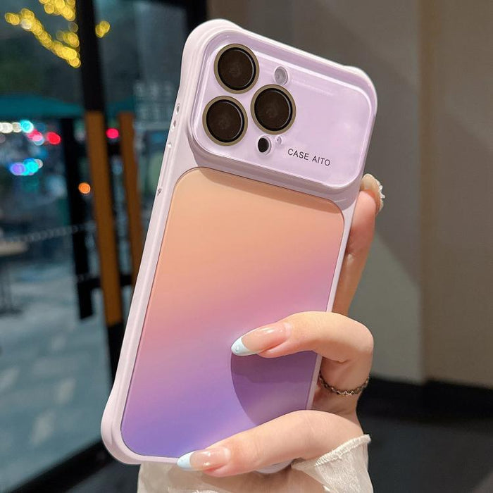 Funda para teléfono con ventana grande, airbag en las cuatro esquinas y diseño degradado, con protector de lente., For iPhone 17 Pro Max, For iPhone 17 Pro, For iPhone 17, For iPhone 16 Pro Max, For iPhone 16 Pro, For iPhone 16, For iPhone 15 Pro Max  ...