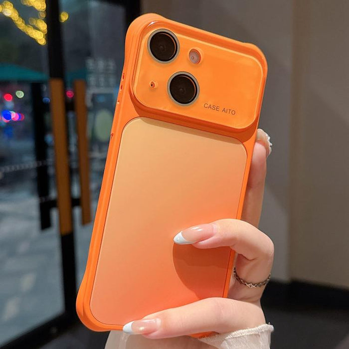Funda para teléfono con ventana grande, airbag en las cuatro esquinas y diseño degradado, con protector de lente., For iPhone 17 Pro Max, For iPhone 17 Pro, For iPhone 17, For iPhone 16 Pro Max, For iPhone 16 Pro, For iPhone 16, For iPhone 15 Pro Max  ...