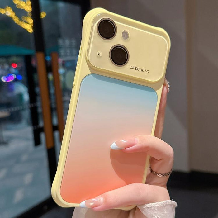 Funda para teléfono con ventana grande, airbag en las cuatro esquinas y diseño degradado, con protector de lente., For iPhone 17 Pro Max, For iPhone 17 Pro, For iPhone 17, For iPhone 16 Pro Max, For iPhone 16 Pro, For iPhone 16, For iPhone 15 Pro Max  ...