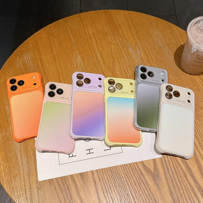 Funda para teléfono con ventana grande, airbag en las cuatro esquinas y diseño degradado, con protector de lente., For iPhone 17 Pro Max, For iPhone 17 Pro, For iPhone 17, For iPhone 16 Pro Max, For iPhone 16 Pro, For iPhone 16, For iPhone 15 Pro Max  ...