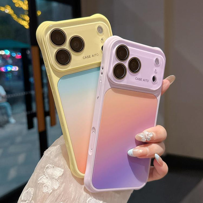 Funda para teléfono con ventana grande, airbag en las cuatro esquinas y diseño degradado, con protector de lente., For iPhone 17 Pro Max, For iPhone 17 Pro, For iPhone 17, For iPhone 16 Pro Max, For iPhone 16 Pro, For iPhone 16, For iPhone 15 Pro Max  ...