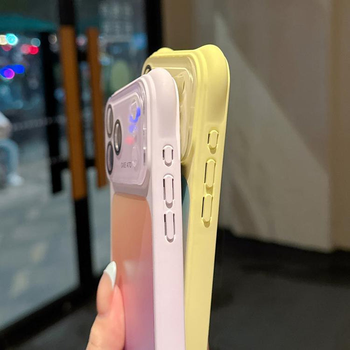 Funda para teléfono con ventana grande, airbag en las cuatro esquinas y diseño degradado, con protector de lente., For iPhone 17 Pro Max, For iPhone 17 Pro, For iPhone 17, For iPhone 16 Pro Max, For iPhone 16 Pro, For iPhone 16, For iPhone 15 Pro Max  ...