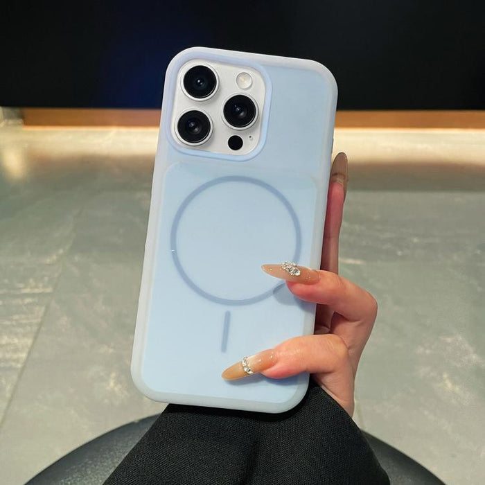 Funda magnética para teléfono de silicona líquida con textura de helado y círculos finos, For iPhone 14 Pro, For iPhone 14 Pro Max, For iPhone 13 Pro Max, For iPhone 13
