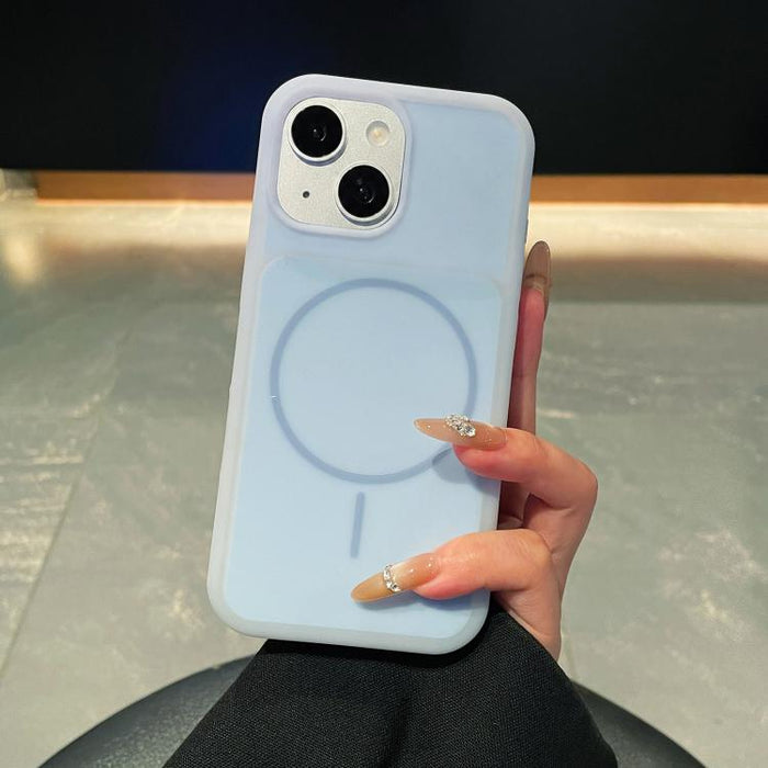 Funda magnética para teléfono de silicona líquida con textura de helado y círculos finos, For iPhone 14 Pro, For iPhone 14 Pro Max, For iPhone 13 Pro Max, For iPhone 13