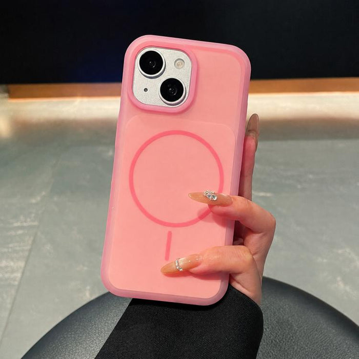 Funda magnética para teléfono de silicona líquida con textura de helado y círculos finos, For iPhone 14 Pro, For iPhone 14 Pro Max, For iPhone 13 Pro Max, For iPhone 13