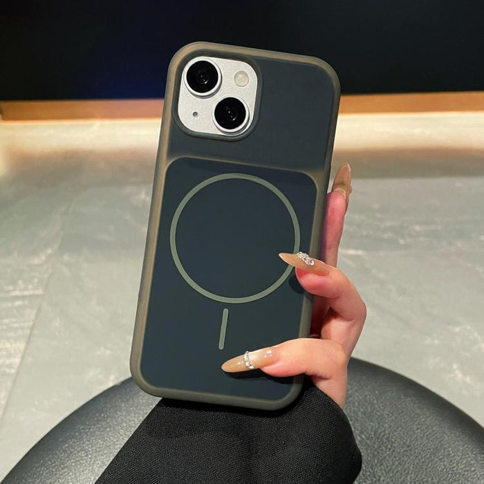 Funda magnética para teléfono de silicona líquida con textura de helado y círculos finos, For iPhone 14 Pro, For iPhone 14 Pro Max, For iPhone 13 Pro Max, For iPhone 13