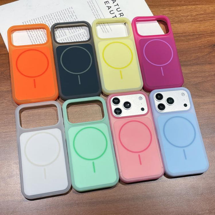 Funda magnética para teléfono de silicona líquida con textura de helado y círculos finos, For iPhone 14 Pro, For iPhone 14 Pro Max, For iPhone 13 Pro Max, For iPhone 13