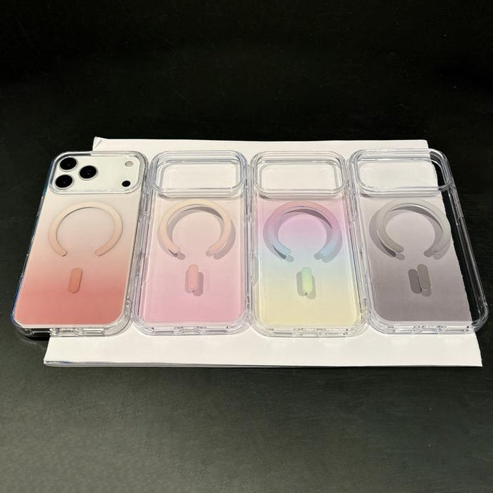 Funda para teléfono MagSafe de PC transparente con degradado, For iPhone 17 Pro Max, For iPhone 17 Pro, For iPhone 17, For iPhone Air, For iPhone 12, For iPhone 12 Pro Max, For iPhone 12 Pro, For iPhone 11