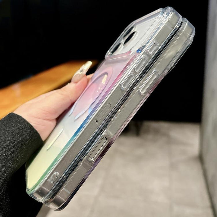 Funda para teléfono MagSafe de PC transparente con degradado, For iPhone 17 Pro Max, For iPhone 17 Pro, For iPhone 17, For iPhone Air, For iPhone 12, For iPhone 12 Pro Max, For iPhone 12 Pro, For iPhone 11