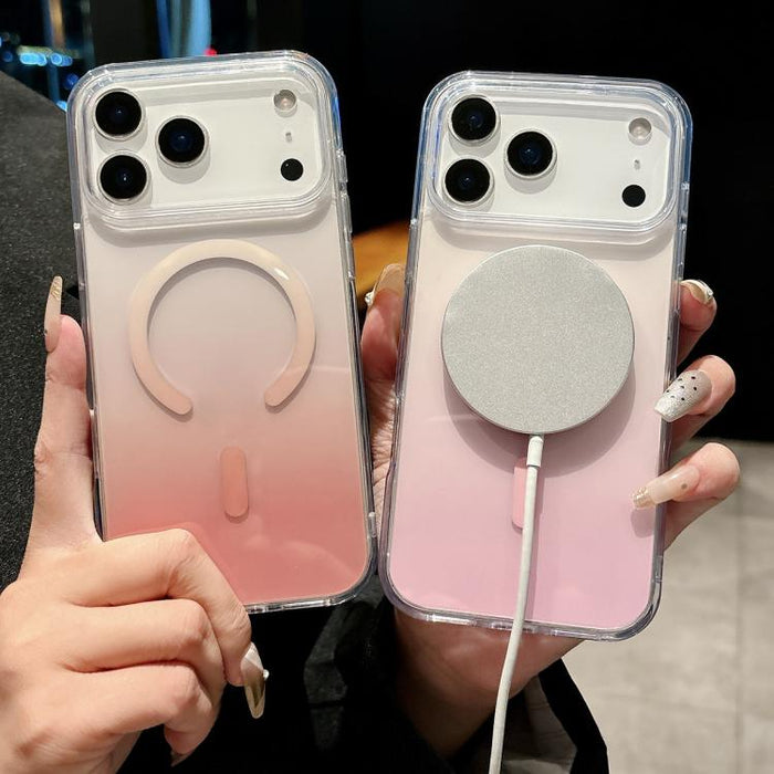 Funda para teléfono MagSafe de PC transparente con degradado, For iPhone 17 Pro Max, For iPhone 17 Pro, For iPhone 17, For iPhone Air, For iPhone 12, For iPhone 12 Pro Max, For iPhone 12 Pro, For iPhone 11