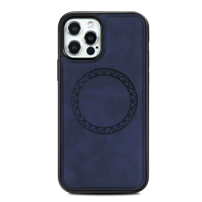 Estuche protector magnético de PU + TPU con estampado redondo de negocios retro