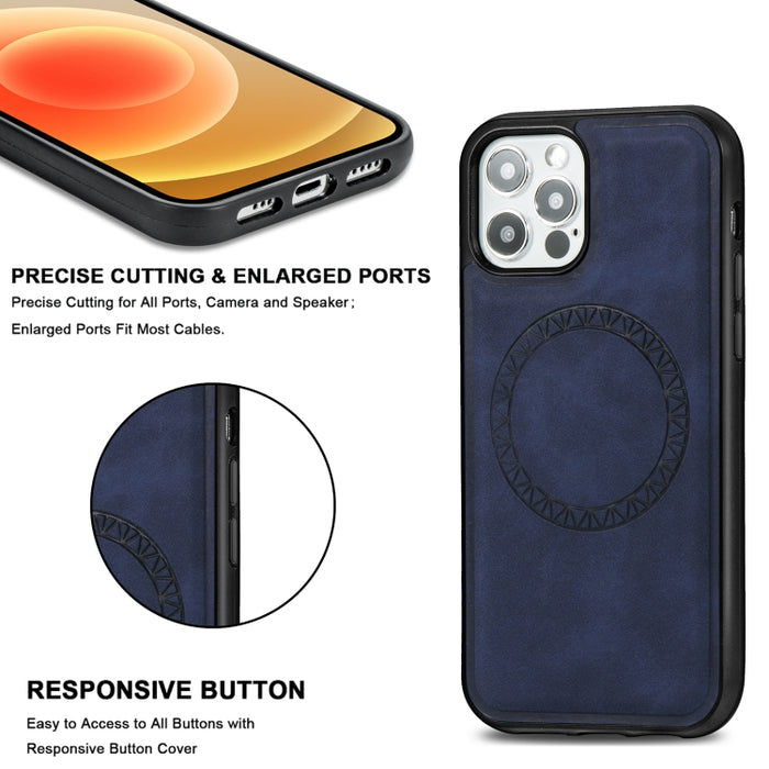 Estuche protector magnético de PU + TPU con estampado redondo de negocios retro