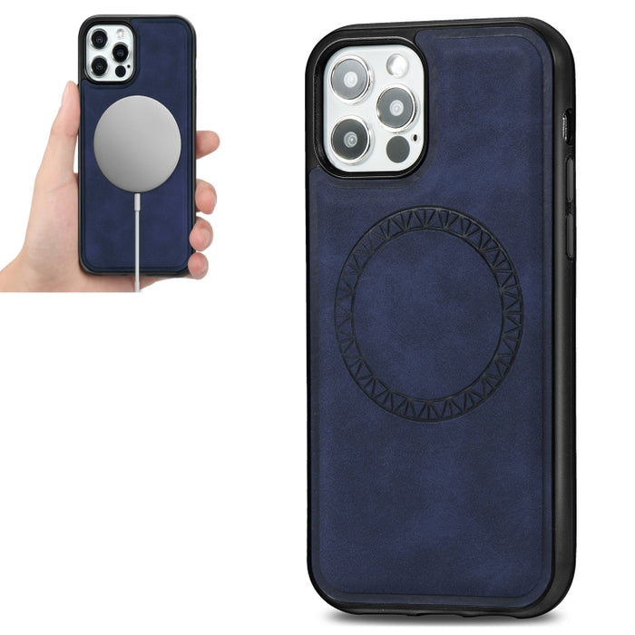 Estuche protector magnético de PU + TPU con estampado redondo de negocios retro