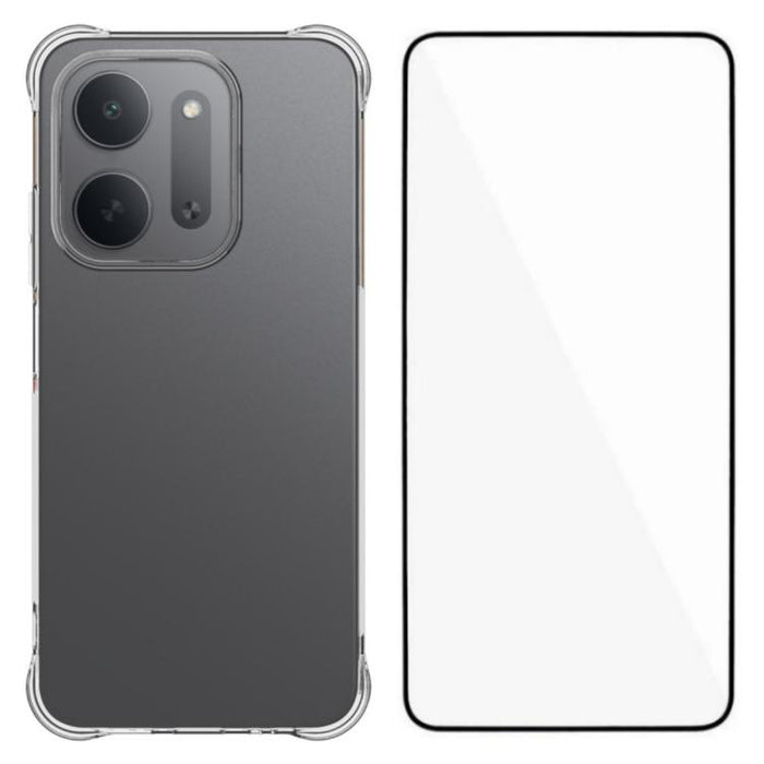 Funda protectora transparente de TPU con cuatro esquinas y protector de pantalla WANLONFENG, For Redmi A7 Pro 4G 171mm / Poco C85x 5G, For Redmi 15a 5G, For Redmi Turbo 5 Max / Poco X8 Pro Max 5G, For Redmi Turbo 5 / Xiaomi Poco X8 Pro 5G              ...