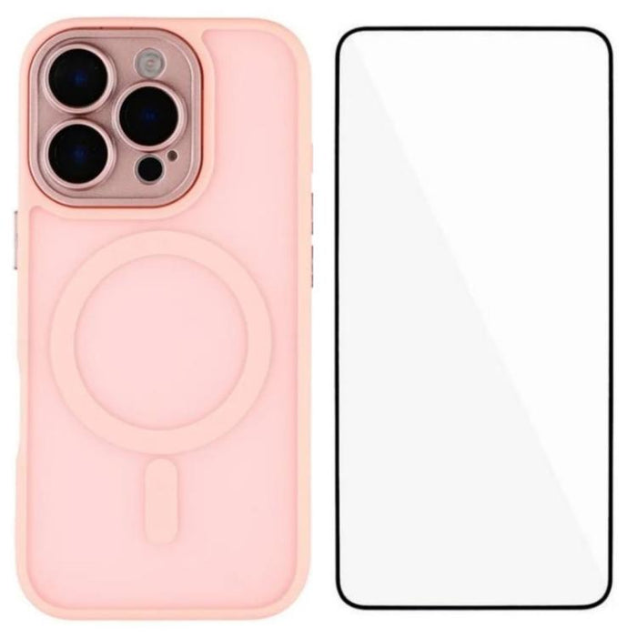 Funda para teléfono híbrida de PC y TPU magnética con tacto de piel WANLONFENG con protector de pantalla, For iPhone 13 Pro, For iPhone 13