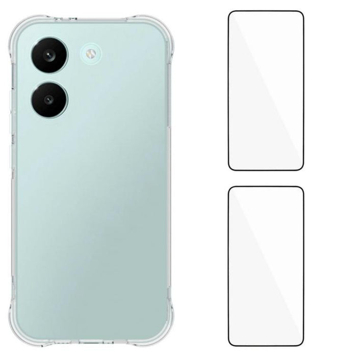 Funda protectora transparente de TPU a prueba de golpes en las cuatro esquinas para teléfono WANLONFENG con 2 protectores de pantalla., For Redmi A7 Pro 4G 171mm / Poco C85x 5G, For Redmi 15a 5G, For Redmi Turbo 5 Max / Poco X8 Pro Max 5G              ...