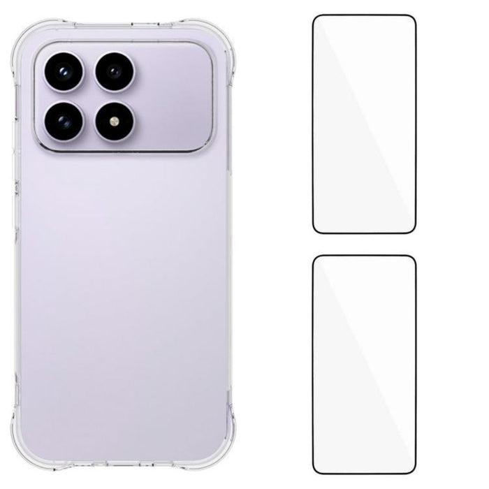 Funda protectora transparente de TPU a prueba de golpes en las cuatro esquinas para teléfono WANLONFENG con 2 protectores de pantalla., For Redmi A7 Pro 4G 171mm / Poco C85x 5G, For Redmi 15a 5G, For Redmi Turbo 5 Max / Poco X8 Pro Max 5G              ...