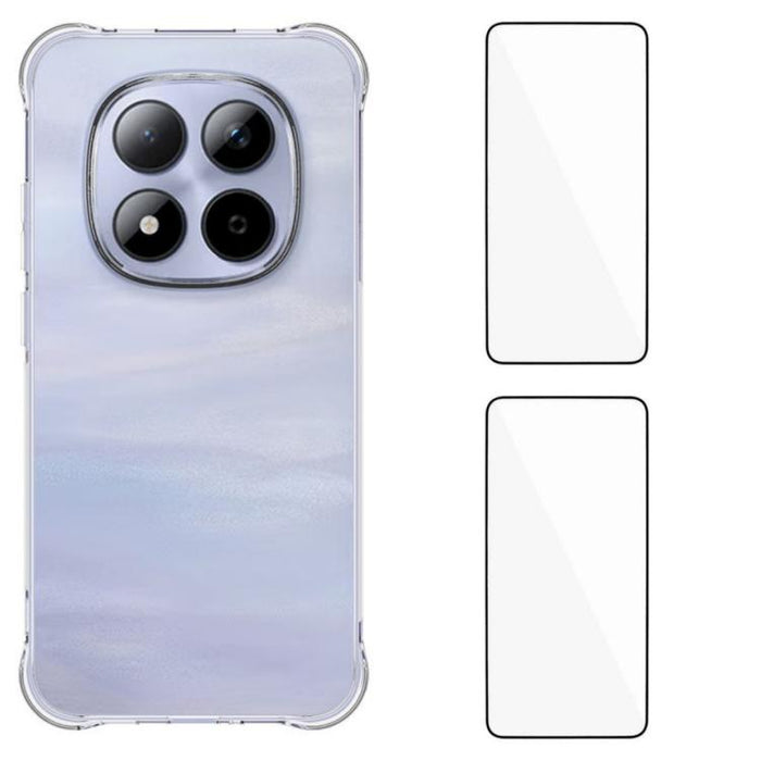 Funda protectora transparente de TPU a prueba de golpes en las cuatro esquinas para teléfono WANLONFENG con 2 protectores de pantalla., For Redmi A7 Pro 4G 171mm / Poco C85x 5G, For Redmi 15a 5G, For Redmi Turbo 5 Max / Poco X8 Pro Max 5G              ...