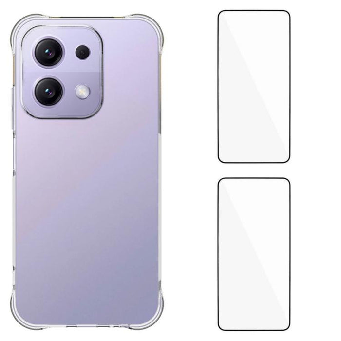 Funda protectora transparente de TPU a prueba de golpes en las cuatro esquinas para teléfono WANLONFENG con 2 protectores de pantalla., For Redmi A7 Pro 4G 171mm / Poco C85x 5G, For Redmi 15a 5G, For Redmi Turbo 5 Max / Poco X8 Pro Max 5G              ...