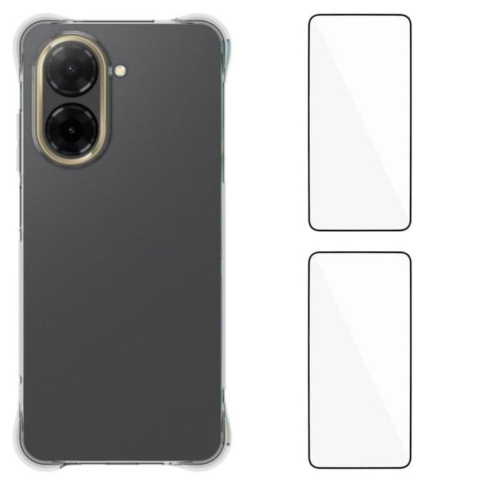 Funda protectora transparente de TPU a prueba de golpes en las cuatro esquinas para teléfono WANLONFENG con 2 protectores de pantalla., For Redmi A7 Pro 4G 171mm / Poco C85x 5G, For Redmi 15a 5G, For Redmi Turbo 5 Max / Poco X8 Pro Max 5G              ...