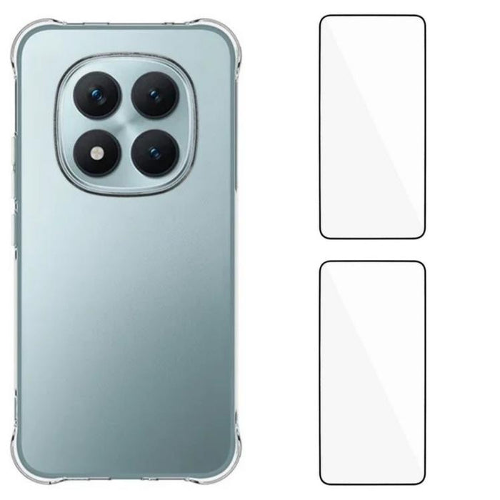 Funda protectora transparente de TPU a prueba de golpes en las cuatro esquinas para teléfono WANLONFENG con 2 protectores de pantalla., For Redmi A7 Pro 4G 171mm / Poco C85x 5G, For Redmi 15a 5G, For Redmi Turbo 5 Max / Poco X8 Pro Max 5G              ...