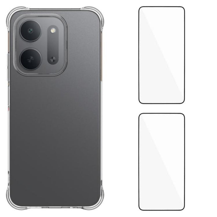 Funda protectora transparente de TPU a prueba de golpes en las cuatro esquinas para teléfono WANLONFENG con 2 protectores de pantalla., For Redmi A7 Pro 4G 171mm / Poco C85x 5G, For Redmi 15a 5G, For Redmi Turbo 5 Max / Poco X8 Pro Max 5G              ...