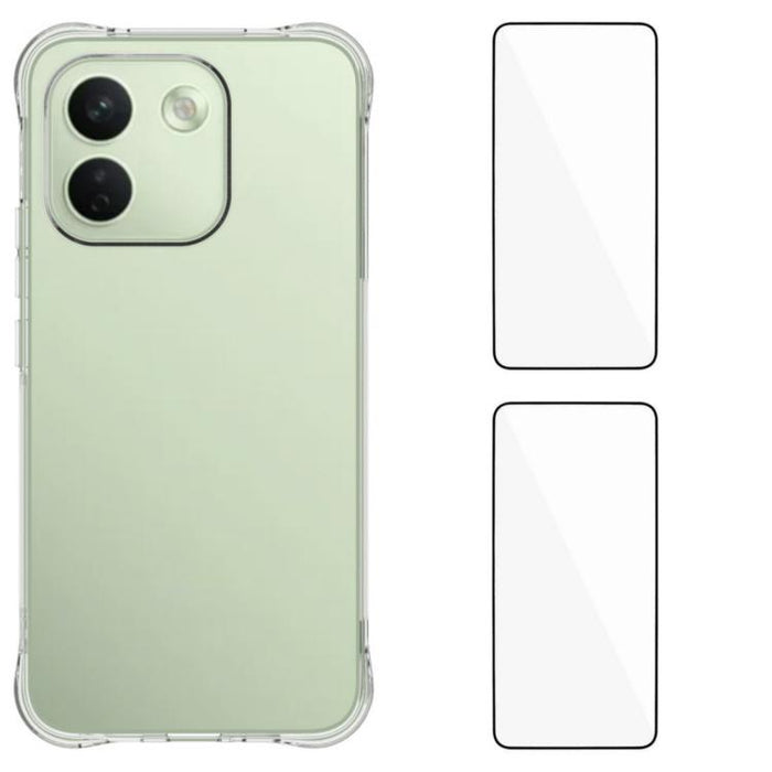 Funda protectora transparente de TPU a prueba de golpes en las cuatro esquinas para teléfono WANLONFENG con 2 protectores de pantalla., For Redmi A7 Pro 4G 171mm / Poco C85x 5G, For Redmi 15a 5G, For Redmi Turbo 5 Max / Poco X8 Pro Max 5G              ...