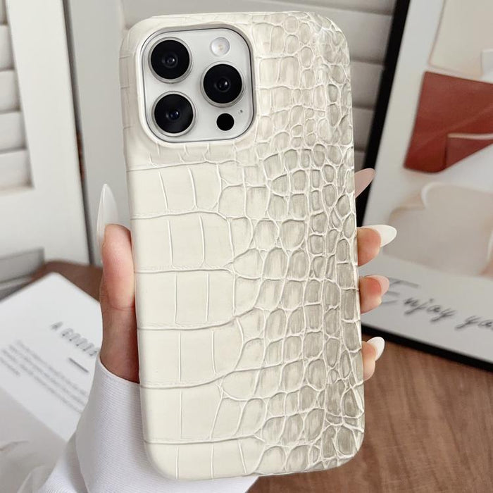 Funda para teléfono híbrida de PC y PU con textura de cocodrilo degradada, For iPhone 17 Pro Max, For iPhone 17 Pro, For iPhone 16 Pro Max, For iPhone 16 Pro, For iPhone 15 Pro Max, For iPhone 15 Pro