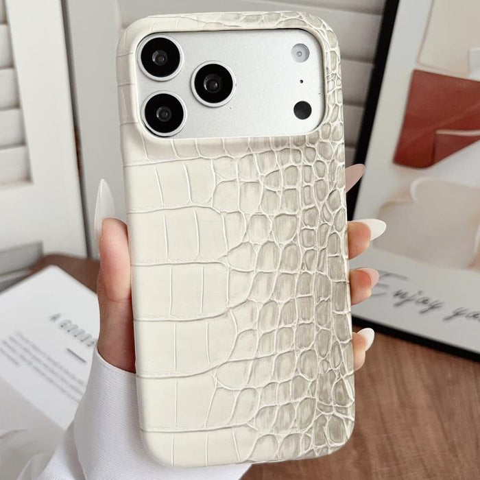 Funda para teléfono híbrida de PC y PU con textura de cocodrilo degradada, For iPhone 17 Pro Max, For iPhone 17 Pro, For iPhone 16 Pro Max, For iPhone 16 Pro, For iPhone 15 Pro Max, For iPhone 15 Pro
