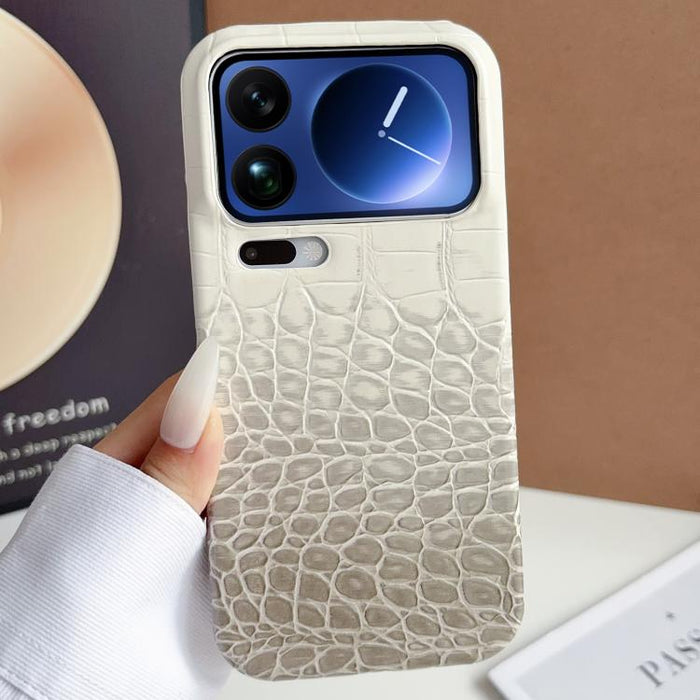 Funda para teléfono híbrida de PC y PU con textura de cocodrilo degradada, For Xiaomi 17 Pro Max, For Xiaomi 17 Pro