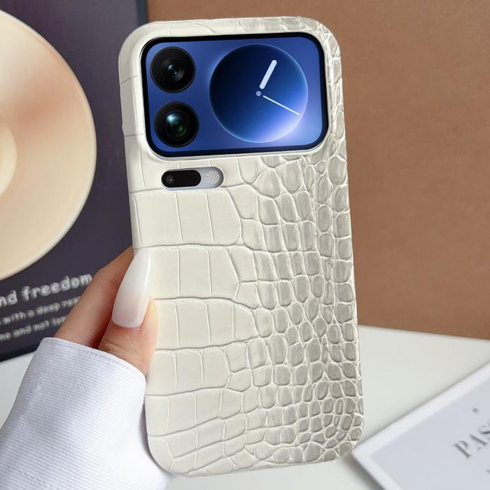 Funda para teléfono híbrida de PC y PU con textura de cocodrilo degradada, For Xiaomi 17 Pro Max, For Xiaomi 17 Pro